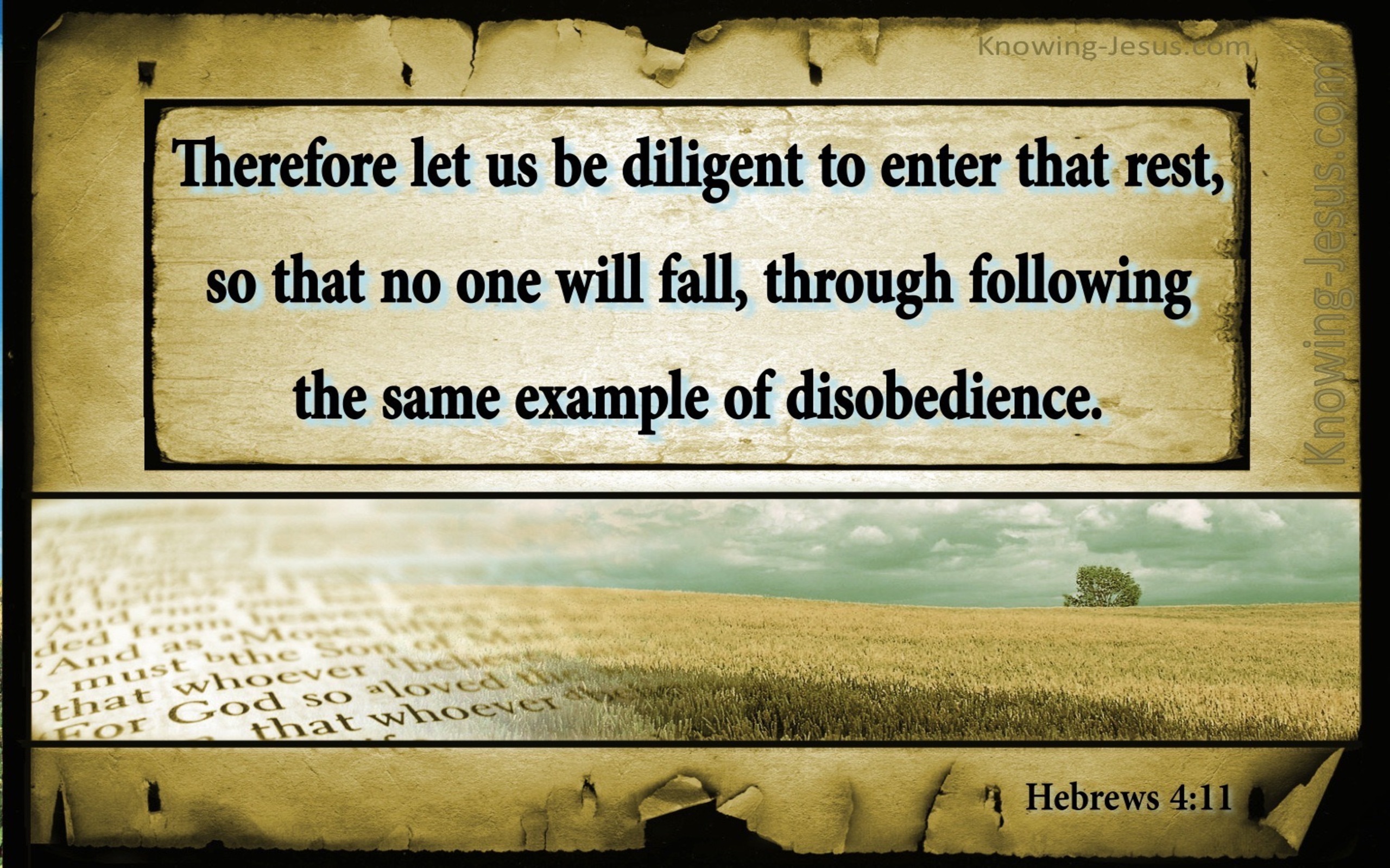 Hebrews 4:11 Let Us Be Diligent To Enter Into Rest (beige)